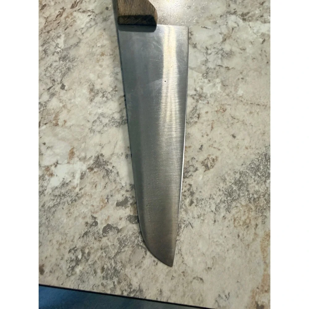 Vintage Molybdenum Vanadium Steel Chef Knife Wood Handle Taiwan 11.75 Inch